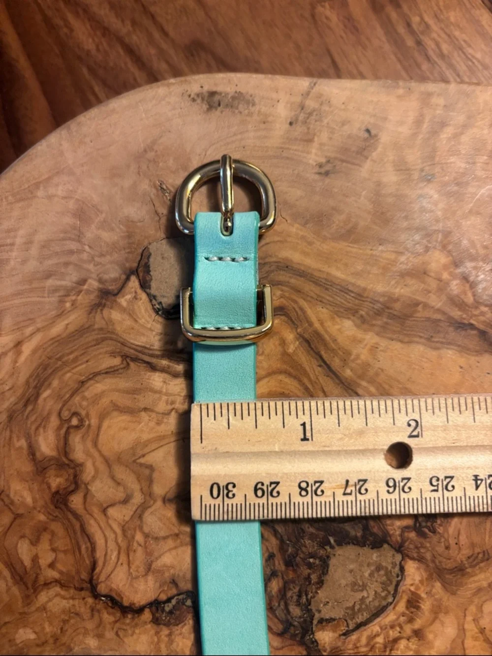 J. Crew Turqoise Skinny Leather Belt with Gold-Tone Buckle - XS - Picture 7 of 7